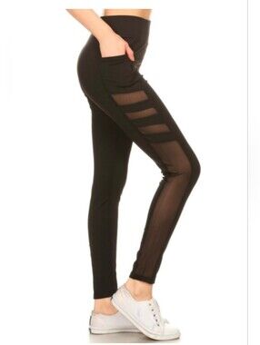 Sz L/XL JVINI Yoga Black Leggings